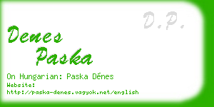 denes paska business card